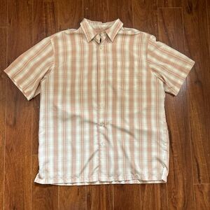 Men's Plaid Shirt - Peach and Cream
